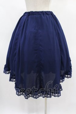 画像2: ATELIER PIERROT / Victorian Ruffle Chiffon Skirt Free ネイビー H-24-12-02-1040-EL-SK-KB-ZH