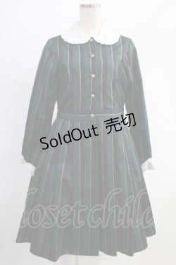 画像1: Jane Marple / Regimental stripe lycee onepice M グリーン H-24-12-04-044-JM-OP-KB-ZH