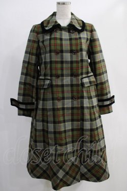 画像1: Jane Marple / Tartan check コクーンコート Free カーキ H-24-12-04-054-JM-CO-KB-ZH