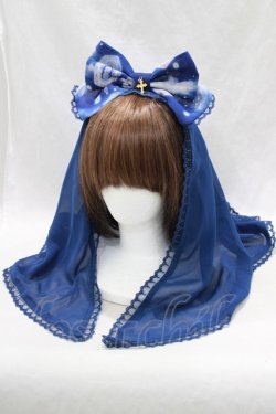 画像1: Angelic Pretty / Cecilia Crossカチューシャ  ブルー H-24-12-09-006-AP-AC-NS-ZH