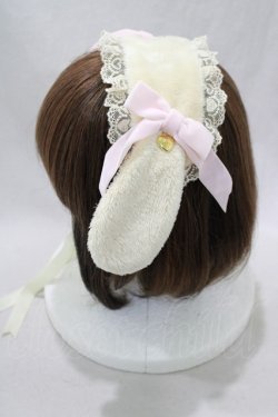 画像2: Angelic Pretty / ロップイヤーBunnyヘッドドレス  アイボリー/ピンク H-24-12-09-012-AP-AC-NS-ZH