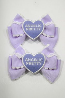 画像1: Angelic Pretty / HeartワッペンリボンクリップSet  ラベンダー H-24-12-09-015-AP-AC-NS-ZH