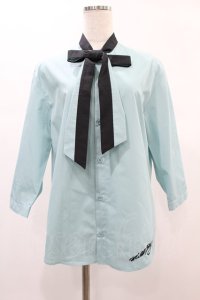 MILKBOY / 2TONE BOW SHIRTS  青 H-24-12-10-035-MB-TO-KB-ZH