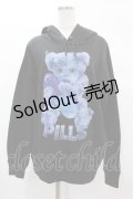 MILKBOY / PILL BEAR HOODIE L 黒×青 H-24-12-10-043-MB-TO-KB-ZH