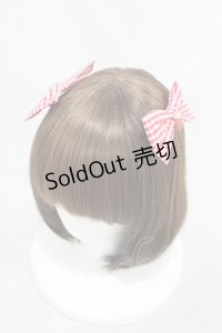 m petit by misako / ヘアクリップ2点セット  レッドギンガム/いちご H-24-12-10-1007-LO-AC-NS-ZH