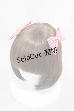 画像1: m petit by misako / ヘアクリップ2点セット  レッドギンガム/いちご H-24-12-10-1007-LO-AC-NS-ZH