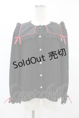 Ank Rouge / スクエアカラーハシゴリボンブラウス M ブラック/レッド H-24-12-10-1051-CA-BL-NS-ZH