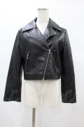 Riu / Faux leather riders jacket Free ブラック H-24-12-10-1060-0-JA-NS-ZH