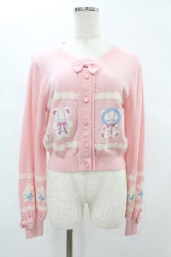 画像1: Angelic Pretty / Fancy Borderニットカーディガン Free ピンク H-24-12-10-1024-AP-TO-NS-ZH