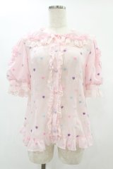 Angelic Pretty / Candy Petit Heart丸襟ブラウス Free ピンク H-24-12-10-1025-AP-BL-NS-ZH