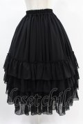 ATELIER PIERROT / Four-Tiered Ruffle Chiffon Skirt  黒 H-24-12-10-018-EL-SK-KB-ZH