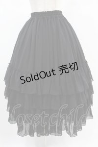 ATELIER PIERROT / Four-Tiered Ruffle Chiffon Skirt  黒 H-24-12-10-018-EL-SK-KB-ZH