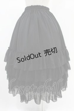 画像2: ATELIER PIERROT / Four-Tiered Ruffle Chiffon Skirt  黒 H-24-12-10-018-EL-SK-KB-ZH