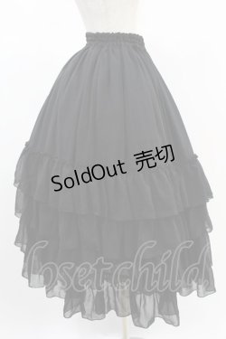 画像3: ATELIER PIERROT / Four-Tiered Ruffle Chiffon Skirt  黒 H-24-12-10-018-EL-SK-KB-ZH