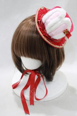 画像1: Angelic Pretty / Merry BunnyミニHat  レッド H-24-12-11-043-AP-AC-NS-ZH