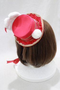 画像2: Angelic Pretty / Merry BunnyミニHat  レッド H-24-12-11-043-AP-AC-NS-ZH