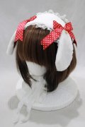 Angelic Pretty / ロップイヤーBunnyヘッドドレス  オフ/レッド H-24-12-11-029-AP-AC-NS-ZH