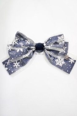 画像1: Angelic Pretty / 雪のガラスドームクリップ  ネイビー H-24-12-11-031-AP-AC-NS-ZH