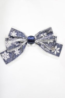 画像1: Angelic Pretty / 雪のガラスドームクリップ  ネイビー H-24-12-11-032-AP-AC-NS-ZH