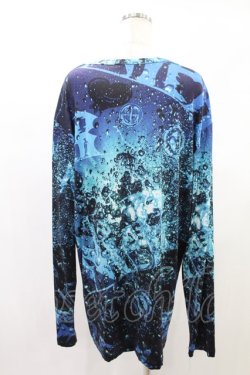 画像2: NieR Clothing / プリントLONG CUTSEW  ブルー H-24-12-12-1017-PU-TO-KB-ZH