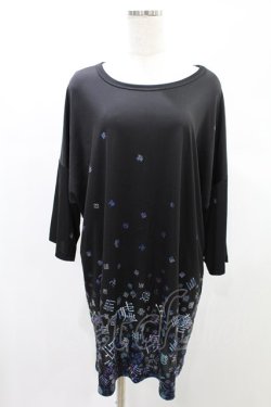 画像1: ankoROCK / 病みかわいいバラバラTシャツ  黒×青 H-24-12-12-1024-PU-TO-KB-ZH