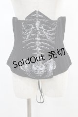 Restyle / ボーンプリントコルセット  黒 H-24-12-12-003-GO-ZA-KB-ZH