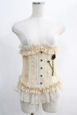 画像1: MR corset / レースフリルコルセット  アイボリー H-24-12-14-058-PU-ZA-KB-ZH