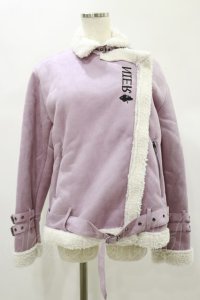 NieR Clothing / 防寒2WAYボアムートンコート  くすみピンク H-24-12-15-041-PU-CO-KB-ZH