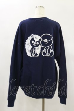 画像2: NieR Clothing / バックプリントSWEATSHIRT XL ネイビー H-24-12-16-024-PU-TO-KB-ZH