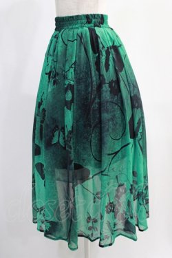 画像2: NieR Clothing / GREEN BUTTERFLY SHEER SKIRT  グリーン H-24-12-17-1008-PU-SK-KB-ZH