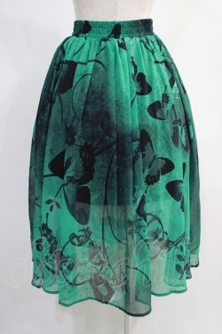 画像3: NieR Clothing / GREEN BUTTERFLY SHEER SKIRT  グリーン H-24-12-17-1008-PU-SK-KB-ZH