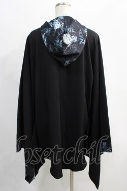 画像3: NieR Clothing / 着物風袖フードシャツ  黒 H-24-12-19-065-PU-BL-KB-ZH