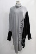 NieR Clothing / バイカラーリブロングニット  黒×グレー H-24-12-19-074-PU-TO-KB-ZH