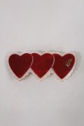 Katie / TRIPLE HEART big fork clip  RED H-24-12-20-2032-LO-AC-NS-ZH