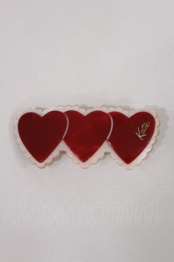 画像1: Katie / TRIPLE HEART big fork clip  RED H-24-12-20-2032-LO-AC-NS-ZH