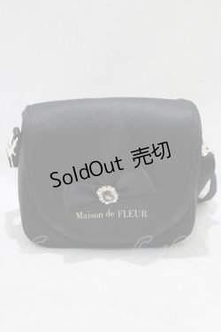 画像2: Maison de FLEUR / リボンビジューサテンカメラバッグ  ブラック H-24-12-23-1005-LO-BG-NS-ZH