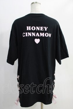 画像3: Honey Cinnamon / サイドレースアップTee Free ブラック/ピンク H-24-12-23-1067-LO-TS-NS-ZH