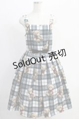 Emily Temple cute / Teddy Bear Tartanノースリーブワンピース M オフ H-24-12-23-1022-ET-OP-NS-ZH