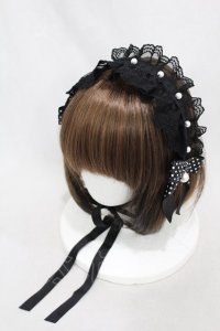 Angelic Pretty / リリカルバニーレースヘッドドレス  ブラック H-24-12-24-1006-AP-ZA-NS-ZH