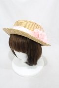 Angelic Pretty / Sweet RoseストローHat  ナチュラル/ピンク H-24-12-24-1010-AP-AC-NS-ZH