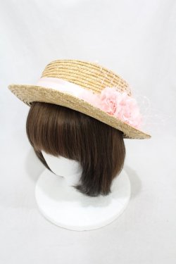 画像1: Angelic Pretty / Sweet RoseストローHat  ナチュラル/ピンク H-24-12-24-1010-AP-AC-NS-ZH