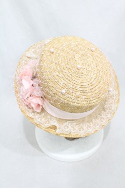 画像2: Angelic Pretty / Sweet RoseストローHat  ナチュラル/ピンク H-24-12-24-1010-AP-AC-NS-ZH