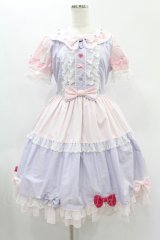 Angelic Pretty / Ribbon Partyワンピース Free ラベンダー/ピンク H-24-12-24-1017-AP-OP-NS-ZH