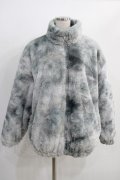 NieR Clothing / 防寒中綿入りキルティングハイネックファーコート  グレー H-24-12-26-032-PU-CO-KB-ZH