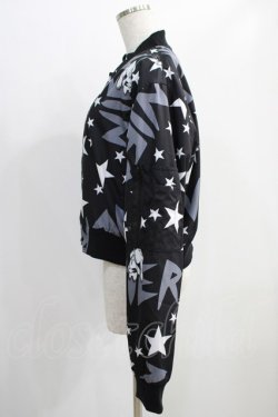 画像2: NieR Clothing / プリントBLOUSON JACKET  黒 H-24-12-26-036-PU-JA-KB-ZH