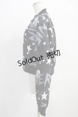 画像2: NieR Clothing / プリントBLOUSON JACKET  黒 H-24-12-26-036-PU-JA-KB-ZH