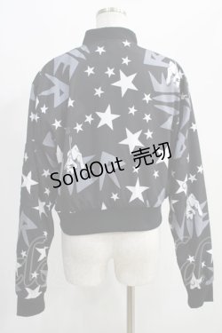 画像3: NieR Clothing / プリントBLOUSON JACKET  黒 H-24-12-26-036-PU-JA-KB-ZH