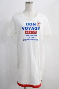 MILK / BON VOYAGEロングTee  ホワイト H-24-12-26-042-ML-TO-KB-ZT1229H