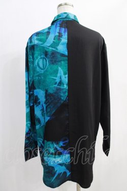 画像3: NieR Clothing / 切替長袖シャツ  黒 H-24-12-26-057-PU-BL-KB-ZH