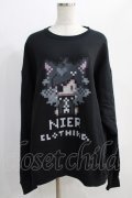 NieR Clothing / プリントSWEAT  XL 黒 H-24-12-26-064-PU-TO-KB-ZH